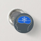 Denk aan sneeuw! ronde button 3,2 cm (Voorkant /achterkant)