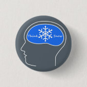 Denk aan sneeuw! ronde button 3,2 cm (Voorkant)
