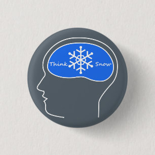 Denk aan sneeuw! ronde button 3,2 cm