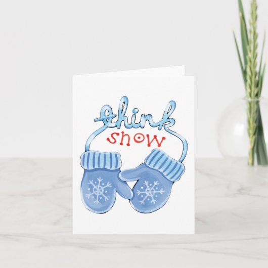 Denk aan SneeuwMittens Feestdagen Kaart (Voorkant)
