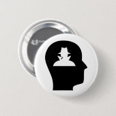 Denk aan spionage ronde button 5,7 cm (Voorkant /achterkant)