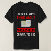Denk aan spreadsheets t-shirt (Design voorkant)
