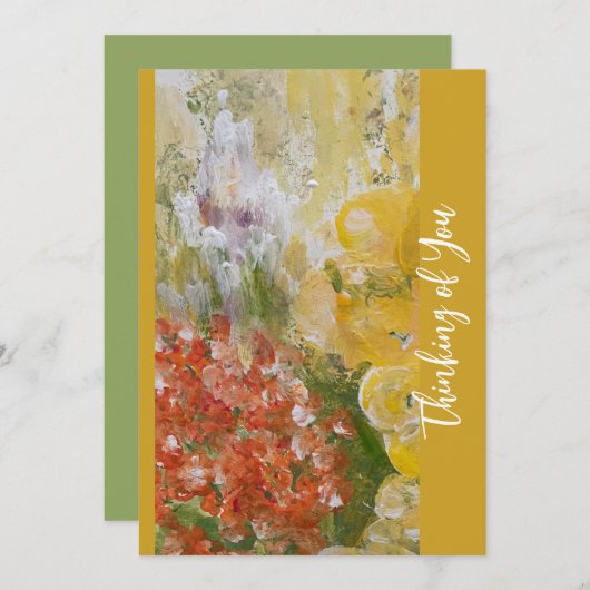 Denk aan Spring Flat Note Kaart (Voorkant / Achterkant)