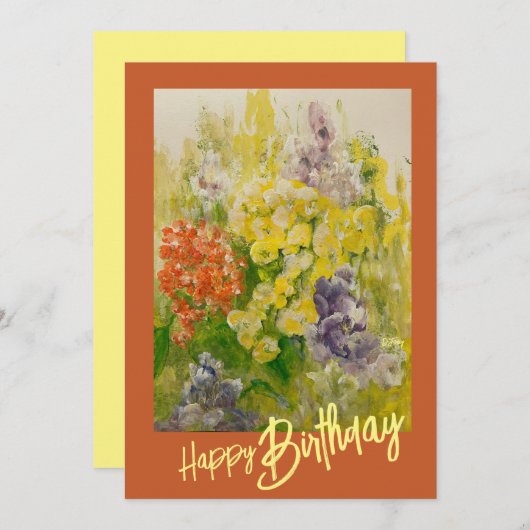 Denk aan Spring Flat Note Kaart (Voorkant / Achterkant)