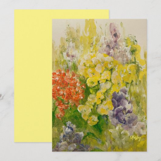 Denk aan Spring Flat Note Kaart (Voorkant / Achterkant)