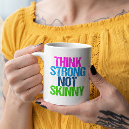 Denk aan sterke niet Skinny Inspirerend fitness Koffiemok