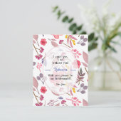 Denk aan Stof Roze Bruidsmeisje Kaart (Staand voorkant)