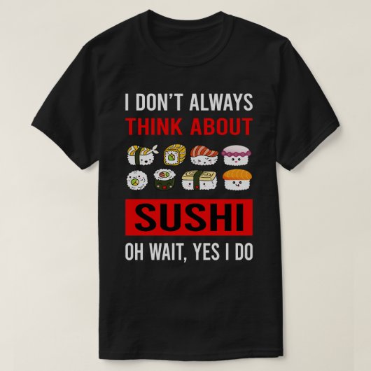 Denk aan sushi t-shirt (Design voorkant)