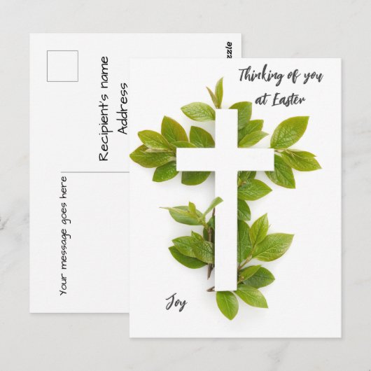 Denk aan u bij het paasbewerkbare Briefkaart voor (Voorkant / Achterkant)