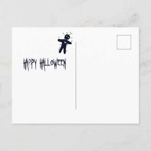 Denk aan u - Funny Halloween Voodoo Doll Briefkaart (Achterkant)