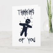 Denk aan u - Funny Halloween Voodoo Doll Kaart (Voorkant)