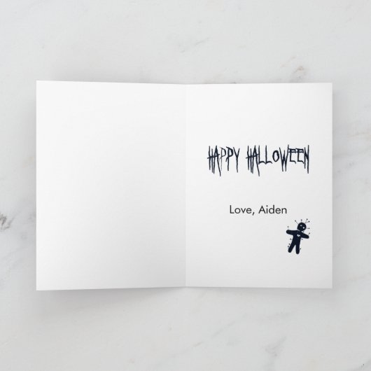 Denk aan u - Funny Halloween Voodoo Doll Kaart (Binnen)