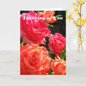 Denk aan u - het Roos van de peach Kaart (Gele Bloem)