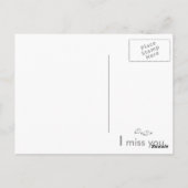 Denk aan u - ik mis u - Briefkaart kat (Achterkant)