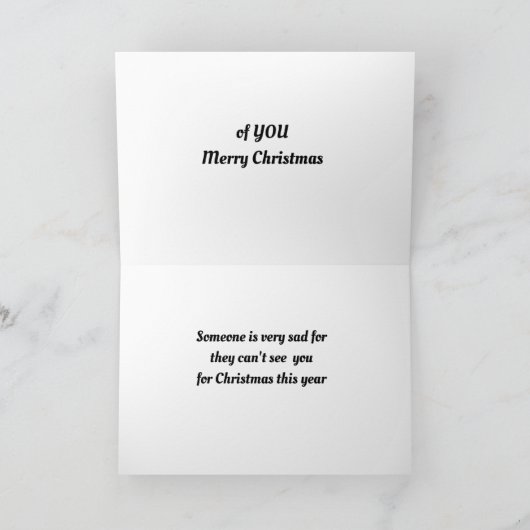 DENK AAN **U* IN CHRISTMAS FEESTDAGEN KAART (Binnen)