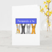 Denk aan u in Italiaanse Cartoon katten Kaart (Gele Bloem)