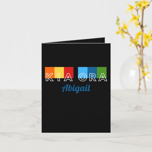 Denk aan U, NZ Māori Wenskaart Kaart (Gele Bloem)