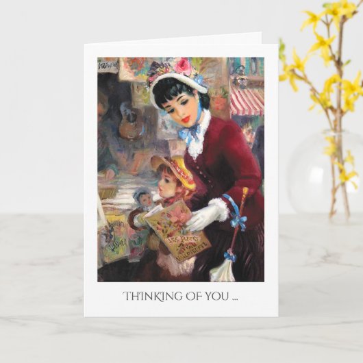 Denk aan u over Moederdag  kunst Kaart (Gele Bloem)