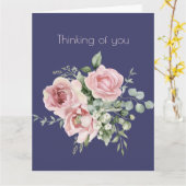 Denk aan u Roze Botanische Rozen Kaart (Gele Bloem)