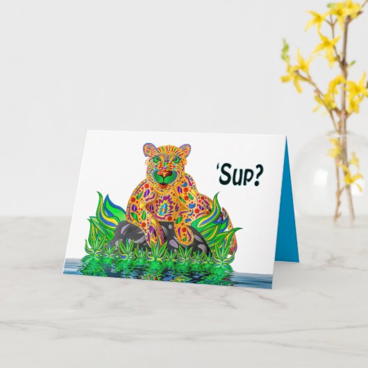 Denk aan u, SUP Lion Cub Kaleidoscope Kaart (Gele Bloem)