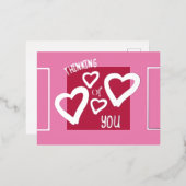 Denk aan u Viva Magenta Roze Valentijnse  Folie Feestdagen Briefkaart