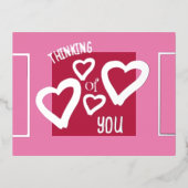 Denk aan u Viva Magenta Roze Valentijnse  Folie Feestdagen Briefkaart