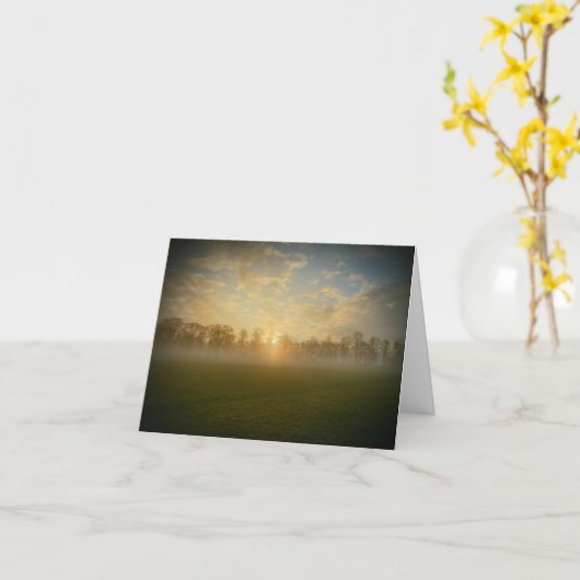DENK AAN U - Winter Sun Rise in the Park Kaart (Gele Bloem)