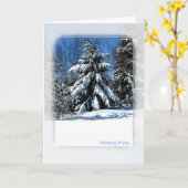 Denk aan u - winterboom kaart (Gele Bloem)