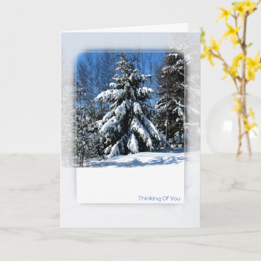 Denk aan u - winterboom kaart (Gele Bloem)