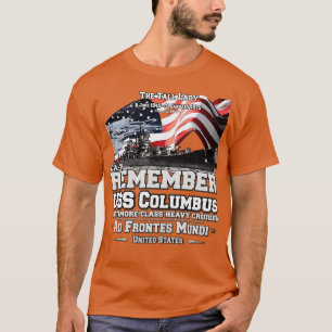 Denk aan USS Columbus CA74 Cruiser veteranen T-shirt