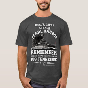 Denk aan USS Tennessee BB43 Pearl Harbor Veterans T-shirt