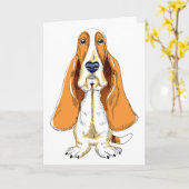 Denk aan uw Basset Hound Puppy Dog Card Kaart (Gele Bloem)