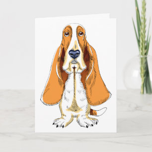 Denk aan uw Basset Hound Puppy Dog Card Kaart