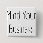 Denk aan uw bedrijf vierkante button 5,1 cm (Voorkant)