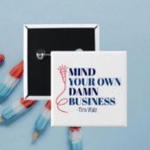 Denk aan uw bedrijf vierkante button 5,1 cm