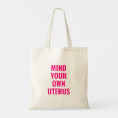 Denk aan uw eigen uterus witte, warme roze minimal tote bag (Achterkant)