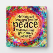 Denk aan uw eigen zakelijke vrede fotoplaat (Voorkant)