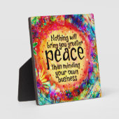 Denk aan uw eigen zakelijke vrede fotoplaat (Voorkant)