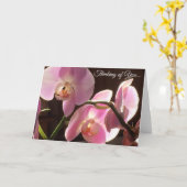 Denk aan uw roze orchidee blanco binnenkaart kaart (Gele Bloem)