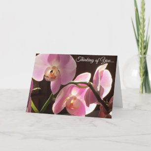 Denk aan uw roze orchidee blanco binnenkaart kaart