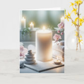 Denk aan uw spa kaarsen kaart (Gele Bloem)