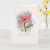 Denk aan uw Waterverf Sketchy Doodle Flower Kaart (Gele Bloem)