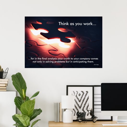 Denk aan uw werk poster (Thuiskantoor)