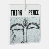 Denk aan vrede keramisch ornament (Rechts)