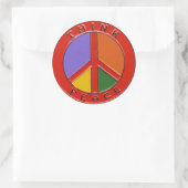 Denk aan vrede ronde sticker (Tas)