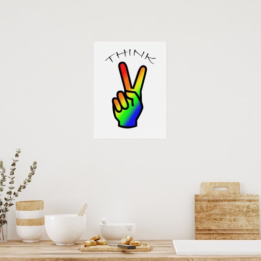 Denk aan vredesregenboog poster (Keuken)