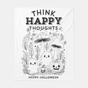 Denk aan vrolijke gedachten Halloween collectie Fleece Deken