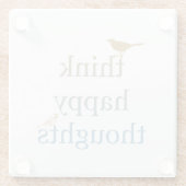 Denk aan vrolijke gedachten vogels glazen onderzetter (Achterkant)