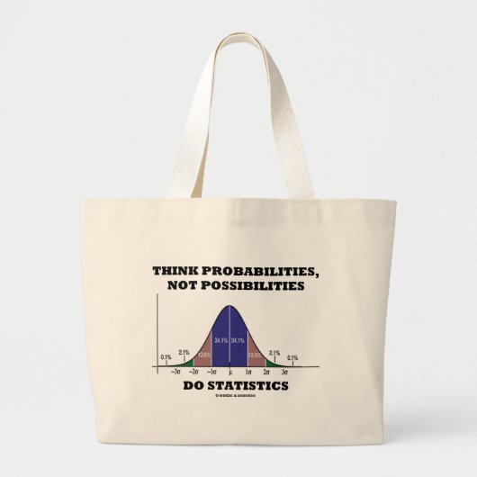 Denk aan waarschijnlijkheden, geen mogelijke stati grote tote bag (Voorkant)