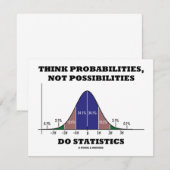 Denk aan waarschijnlijkheden, geen mogelijke stati kaart (Voorkant / Achterkant)